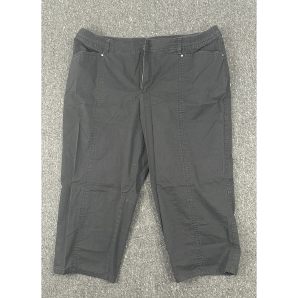 Croft and Barrow Natural Fit womens capri Stretch black khaki pants Size 16W